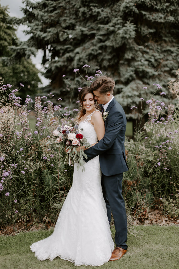 Anna Sorrano Illusion Back Dress Gown Sheer Lace Buttons Fit Flare Bride Bridal Botanical Summer Garden Wedding Nottingham Grace Elizabeth Photo & Film