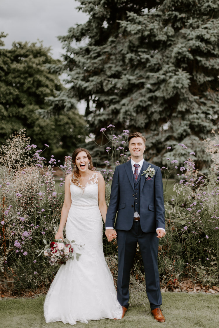 Groom Suit Navy Red Tie Style Outfit Attire Botanical Summer Garden Wedding Nottingham Grace Elizabeth Photo & Film