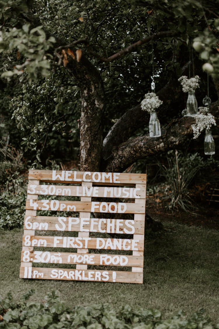 Wooden Pallet Sign Painted Order Day Botanical Summer Garden Wedding Nottingham Grace Elizabeth Photo & Film