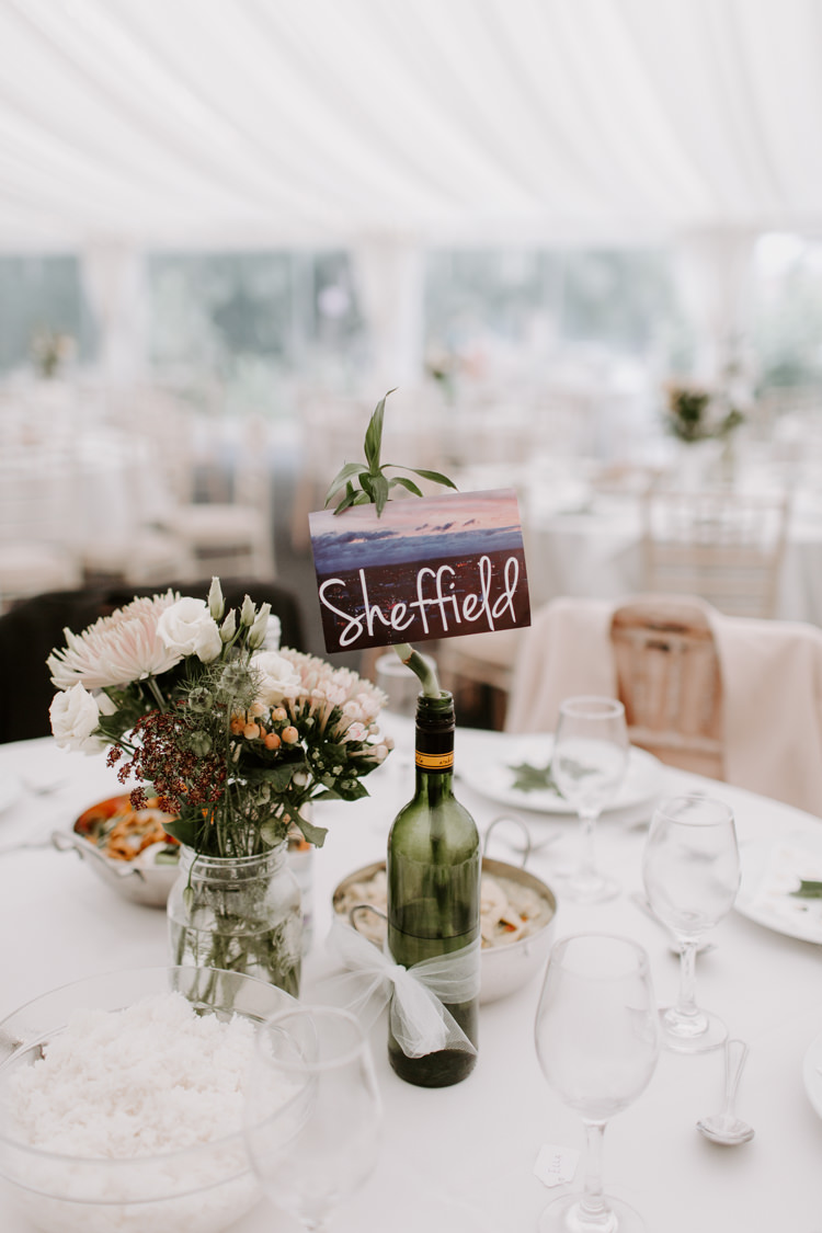 Post Card Table Name Places Bottle Wine Botanical Summer Garden Wedding Nottingham Grace Elizabeth Photo & Film