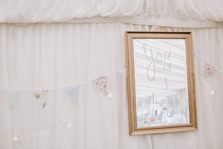 Mirror Quote Sign Love Botanical Summer Garden Wedding Nottingham Grace Elizabeth Photo & Film