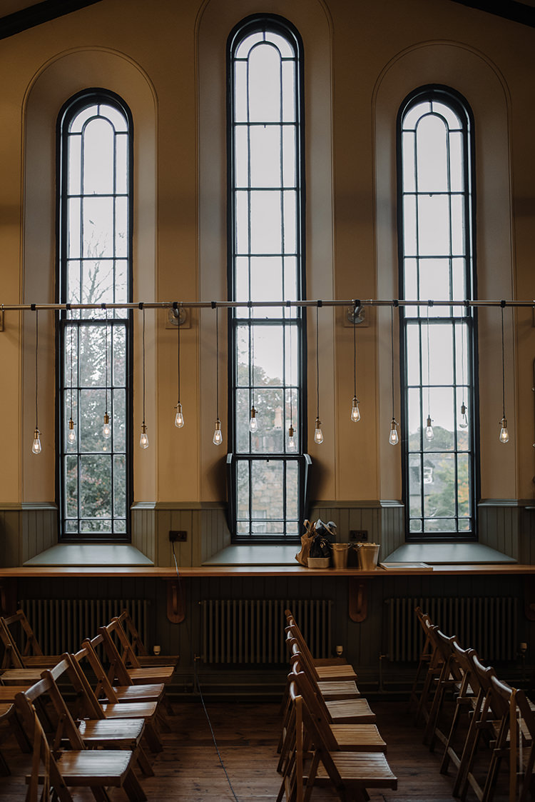 Festoon Light Edison Lighting Decor Carnegie Courthouse Wedding Village Hall Scotland Steven Gallagher Photography