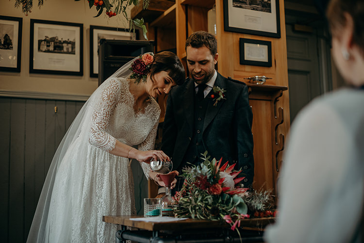 Sand Pouring Ceremony Carnegie Courthouse Wedding Village Hall Scotland Steven Gallagher Photography