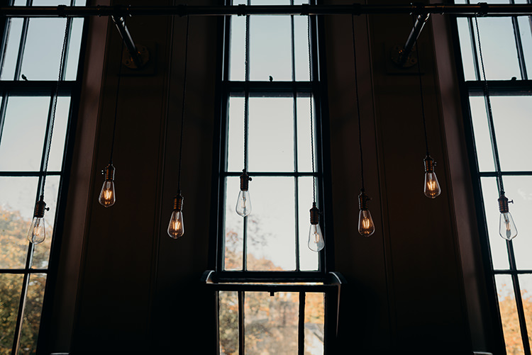 Festoon Light Edison Lighting Decor Carnegie Courthouse Wedding Village Hall Scotland Steven Gallagher Photography
