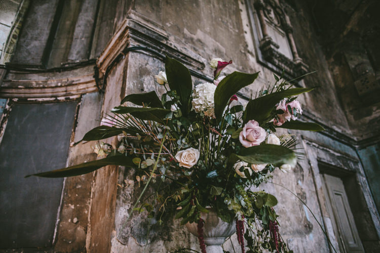 Flowers Greenery Rose Eclectic Asylum Wedding London Rusted Rose Photography