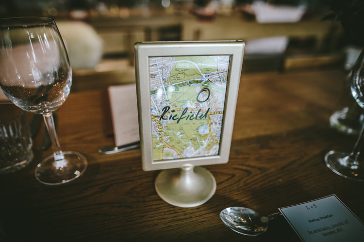 Table Names Places Eclectic Asylum Wedding London Rusted Rose Photography