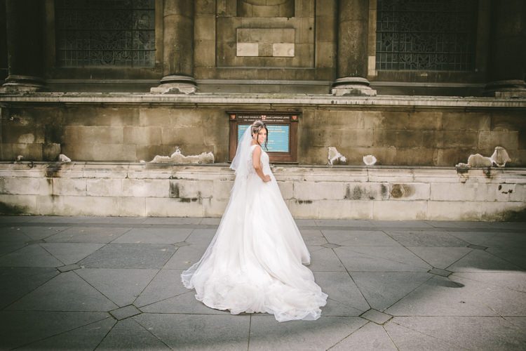 Tulle Dress Illusion Back Lace Buttons Sheer Bride Bridal Gown Eclectic Asylum Wedding London Rusted Rose Photography