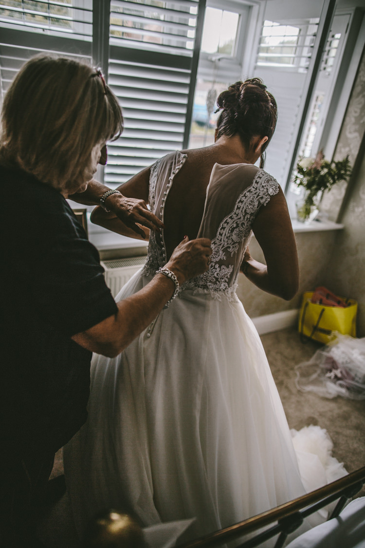 Tulle Dress Illusion Back Lace Buttons Sheer Bride Bridal Gown Eclectic Asylum Wedding London Rusted Rose Photography