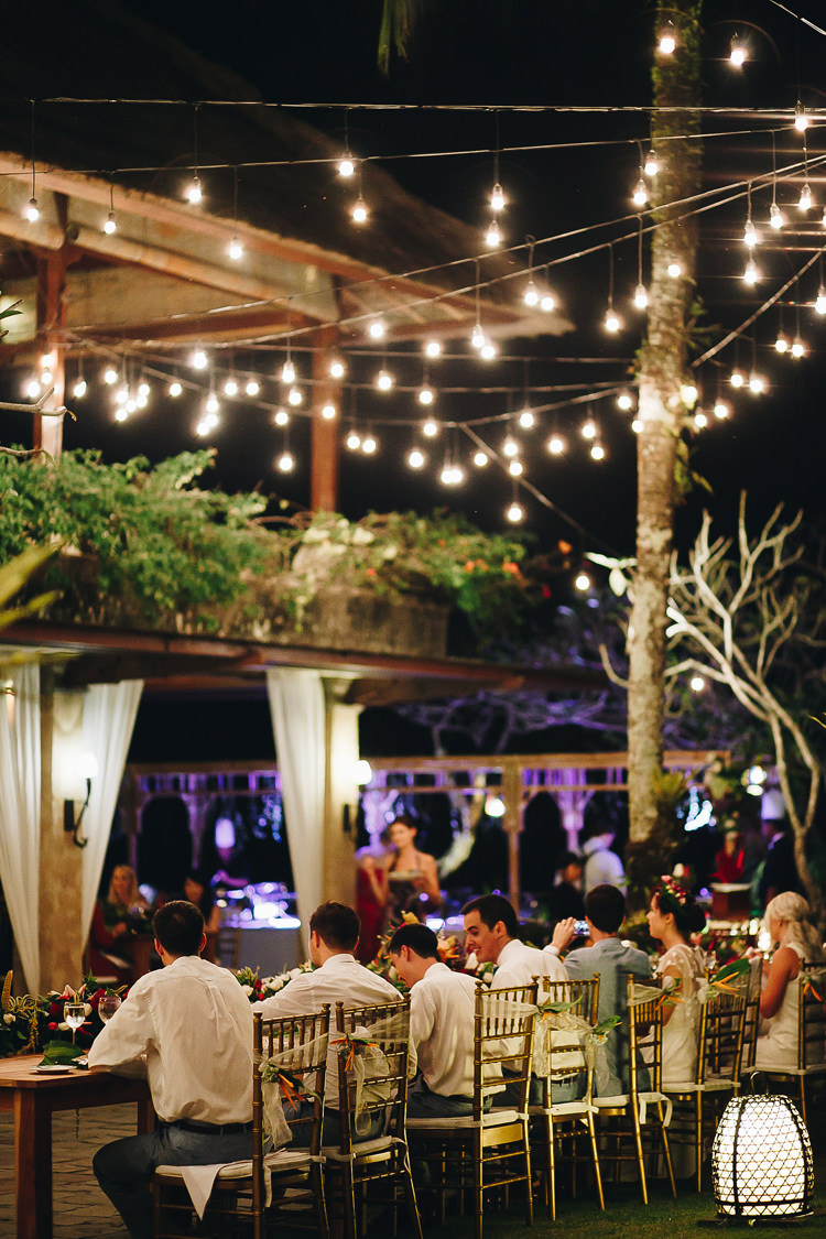 Outdoor Destination Luxury Adventure Ubud Colorful Tropical Flower Crown Bride Groom Reception | Whimsical Exotic Tropical Jungle Wedding Bali http://www.cecilephotographybali.com/