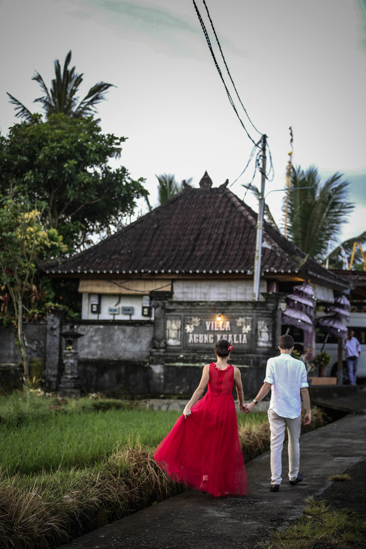 Outdoor Destination Luxury Adventure Ubud Bride Red Dress | Whimsical Exotic Tropical Jungle Wedding Bali http://www.cecilephotographybali.com/