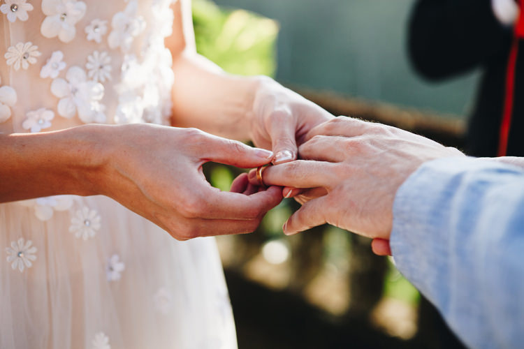 Outdoor Destination Luxury Adventure Ubud Ceremony Bride Floral Dress Rings Vows | Whimsical Exotic Tropical Jungle Wedding Bali http://www.cecilephotographybali.com/
