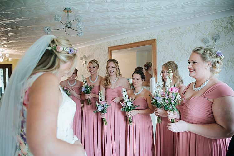 Long Pastel Pink Bridesmaid Dresses Maxi Floral Wedding Dress Tipi Alfred and Co Photography