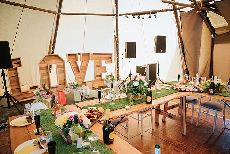 Garden Decor Tables Floral Wedding Dress Tipi Alfred and Co Photography