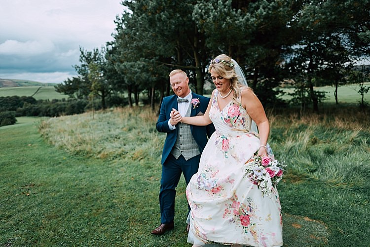Floral Wedding Dress Tipi Alfred and Co Photography