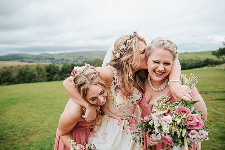 Long Pastel Pink Bridesmaid Dresses Maxi Flowers Floral Wedding Dress Tipi Alfred and Co Photography