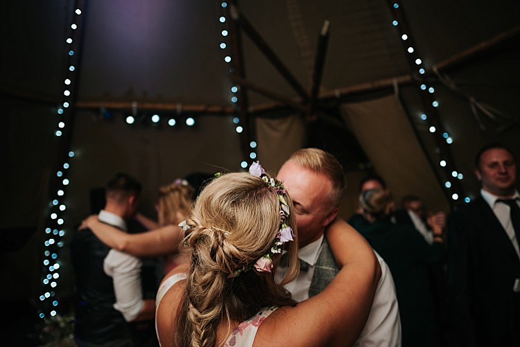 Floral Wedding Dress Tipi Alfred and Co Photography