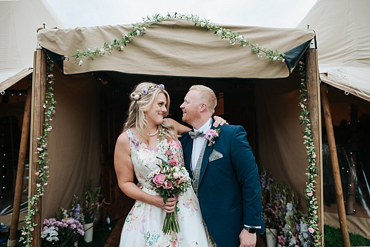Floral Wedding Dress Tipi Alfred and Co Photography