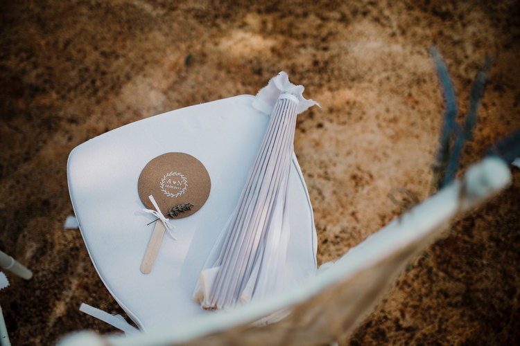 Spain Sun Outdoor Tropical Mediterranean Garden Villa Outdoor Ceremony Chairs Fan Parasol | Ibiza Destination Wedding Amy Faith Photography