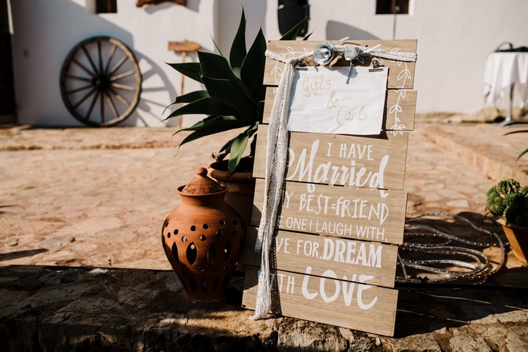 Spain Sun Outdoor Tropical Mediterranean Garden Villa Wood Rustic Signs Cards Gifts | Ibiza Destination Wedding Amy Faith Photography