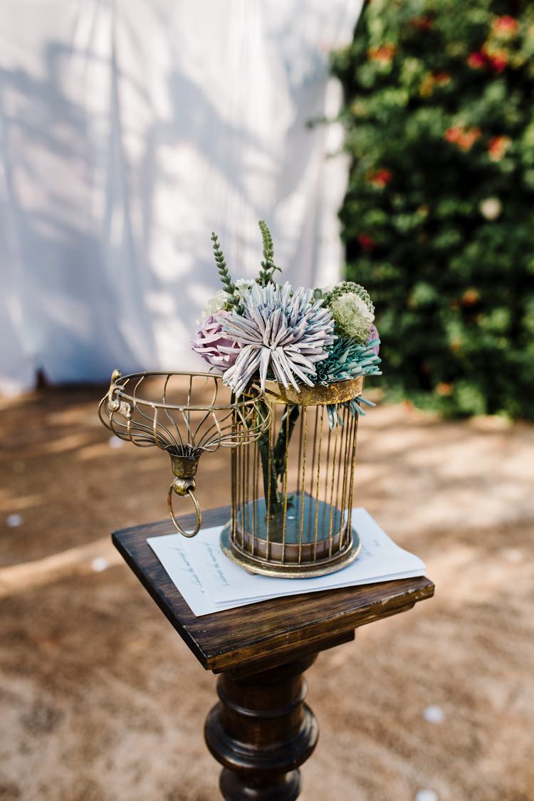 Spain Sun Outdoor Tropical Mediterranean Garden Villa Outdoor Flower Styling Gold | Ibiza Destination Wedding Amy Faith Photography