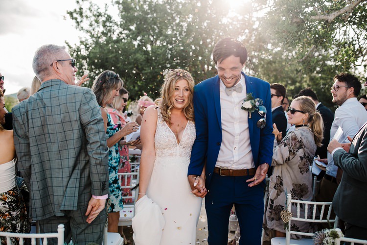 Spain Sun Outdoor Tropical Mediterranean Garden Villa Outdoor Ceremony Bride Groom | Ibiza Destination Wedding Amy Faith Photography