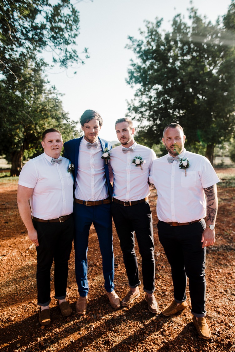 Spain Sun Outdoor Tropical Mediterranean Garden Villa Groom Groomsmen | Ibiza Destination Wedding Amy Faith Photography