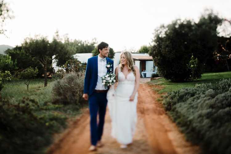 Spain Sun Outdoor Tropical Mediterranean Garden Villa Bride Groom Sunset | Ibiza Destination Wedding Amy Faith Photography