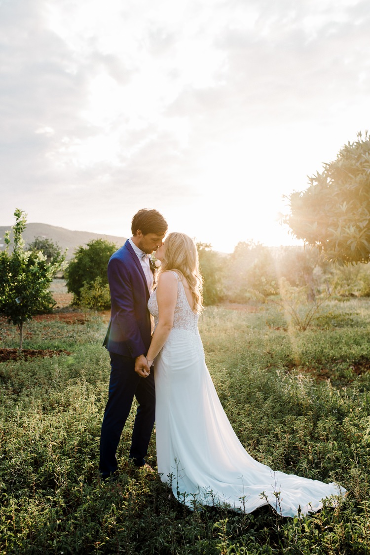 Spain Sun Outdoor Tropical Mediterranean Garden Villa Bride Groom Sunset | Ibiza Destination Wedding Amy Faith Photography