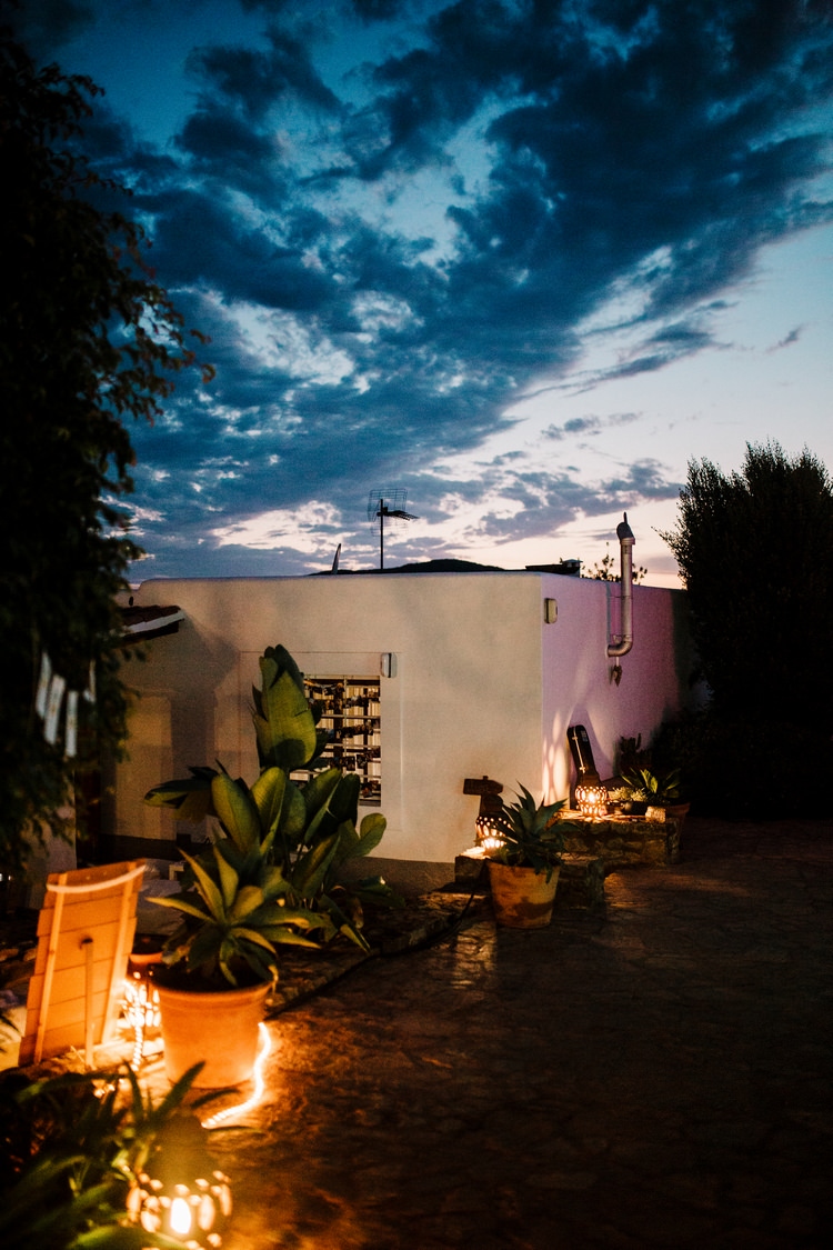 Spain Sun Outdoor Tropical Mediterranean Garden Villa Outdoor Reception Drinks Party | Ibiza Destination Wedding Amy Faith Photography