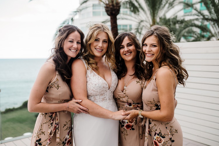 Spain Sun Outdoor Tropical Mediterranean Garden Villa Bride Floral Bridesmaids Morning | Ibiza Destination Wedding Amy Faith Photography