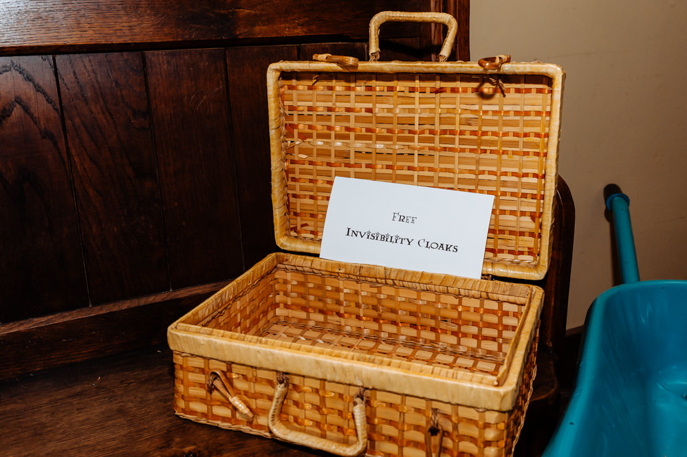 Harry Potter Hamper Invisibility Cloaks Laid Back Harry Potter Wedding Daffodil Waves Photography