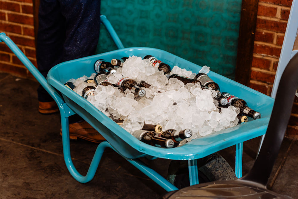 Wheelbarrow Beer Ice Chilling Laid Back Harry Potter Wedding Daffodil Waves Photography