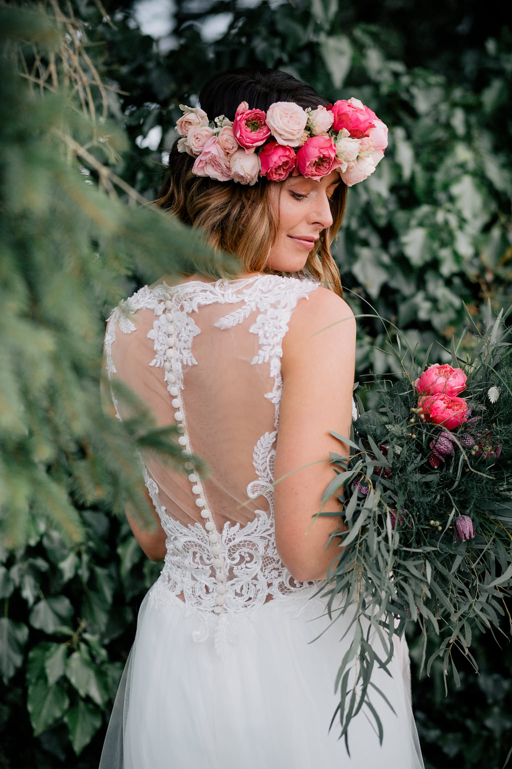 Illusion Lace Dress Gown Bride Bridal Lapstone Barn Wedding Ideas Cotswolds Katie Hamilton Photography