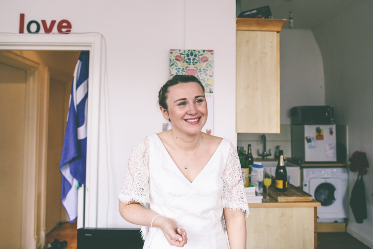 Lace Bat Wing Sleeve Bride Bridal Dress Gown Manchester Town Hall Wedding City Emma Boileau Photography