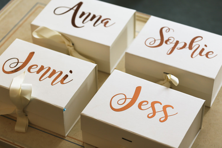 Bridesmaids Gift Boxes Manor Farm Wedding Hampshire Luke Doyle Photography