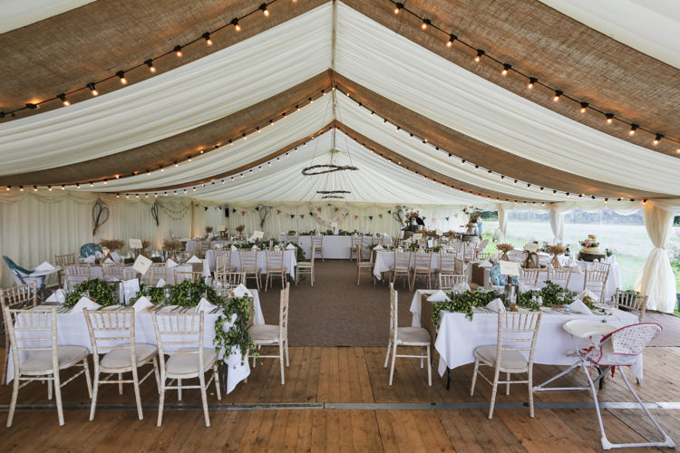 Marquee Hessian Drapes Hops Manor Farm Wedding Hampshire Luke Doyle Photography