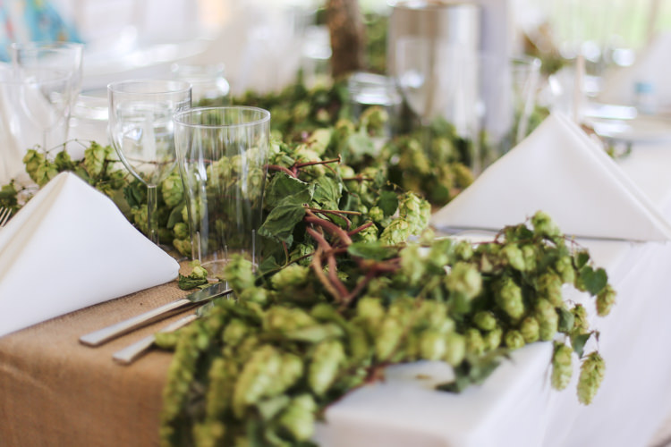 Table Decor Hops Manor Farm Wedding Hampshire Luke Doyle Photography