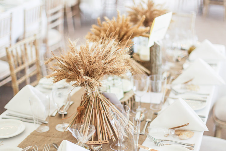 Table Hessian Runner Corn Ears Manor Farm Wedding Hampshire Luke Doyle Photography