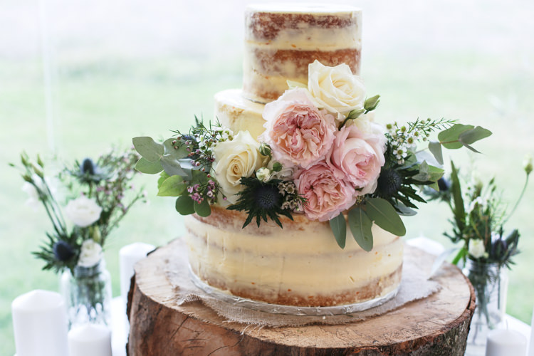 Semi Naked Cake Buttercream Floral Flowers Peony Eucalyptus Manor Farm Wedding Hampshire Luke Doyle Photography