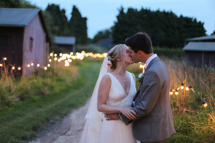 Bride Bridal V Neck Charlie Brear Dress Gown Ted Baker Groom Waistcoat Three Piece Grey Green Tie Manor Farm Wedding Hampshire Luke Doyle Photography
