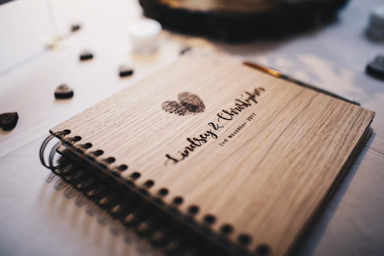 Wooden Guest Book Personalised Stylish Minimalist Moddershall Oaks Wedding Winnington & Coe Photography