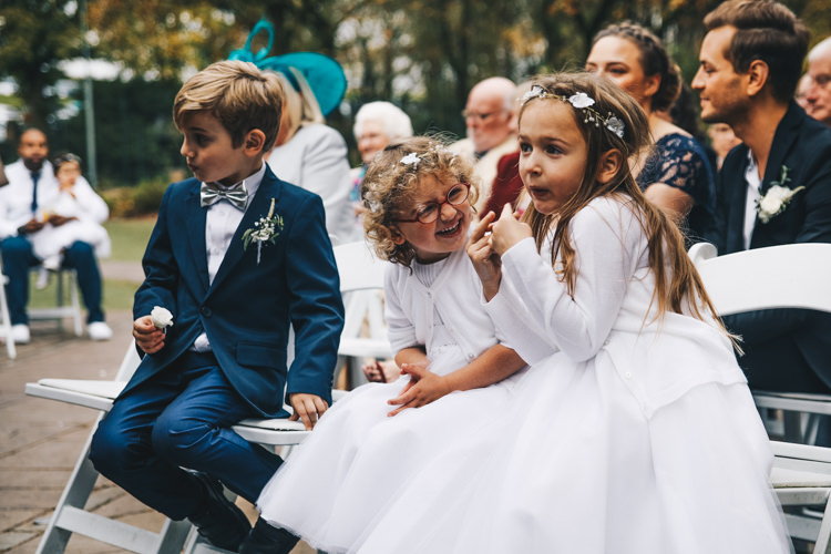 Page Boy Bow Tie Flower Girls Stylish Minimalist Moddershall Oaks Wedding Winnington & Coe Photography