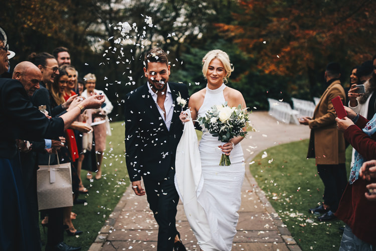 Confetti Throw Stylish Minimalist Moddershall Oaks Wedding Winnington & Coe Photography