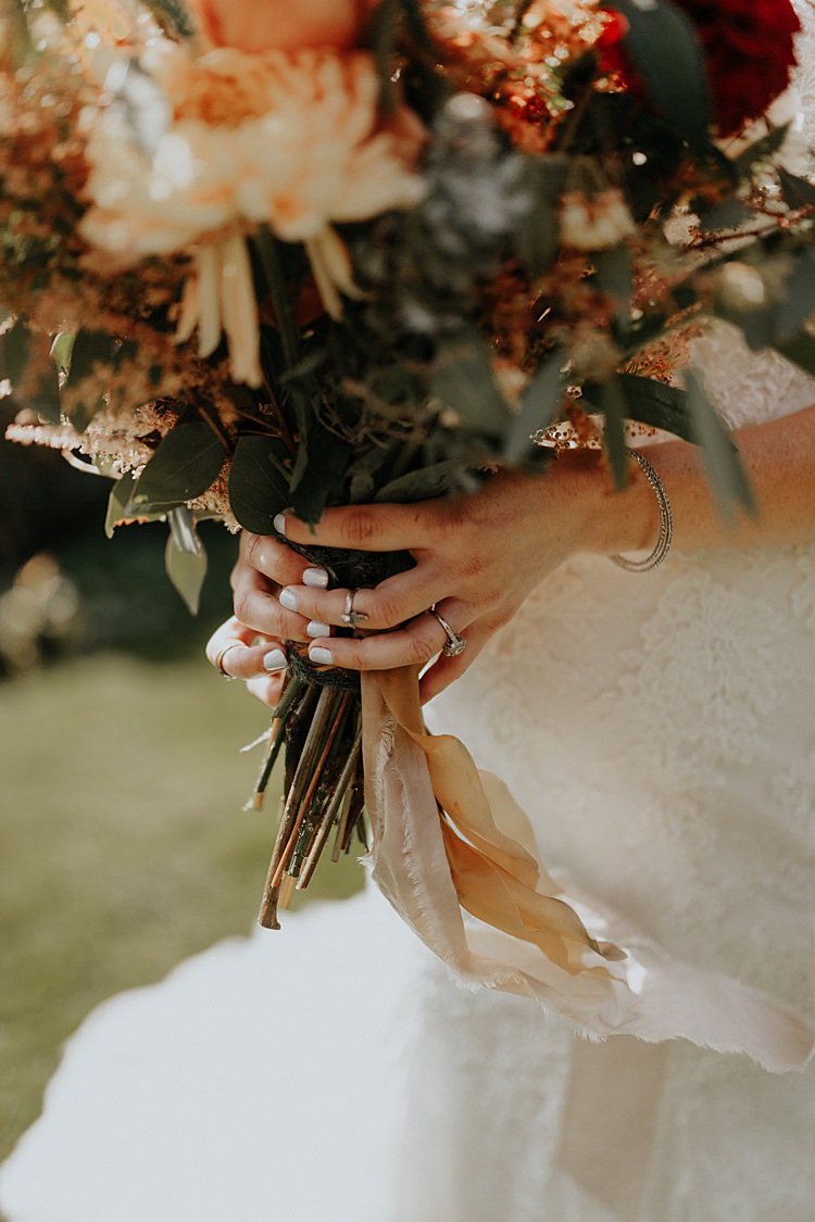Bride Bridal Manicure Nails North Hidden Barn Wedding Autumn Jen Marino Photography