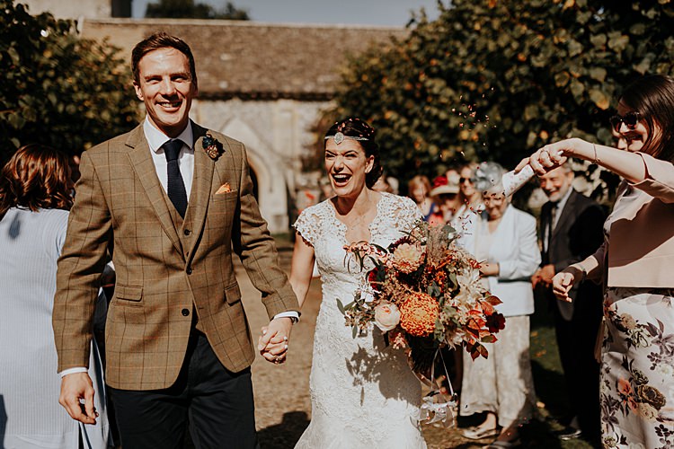 Confetti Throw North Hidden Barn Wedding Autumn Jen Marino Photography