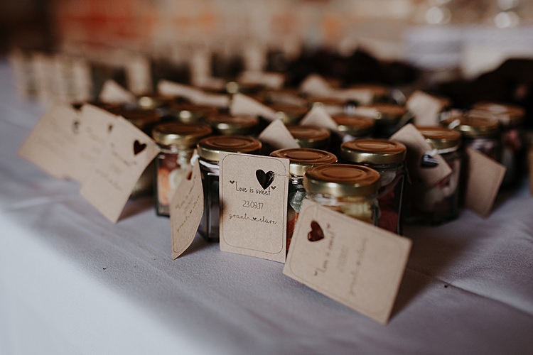 Sweet Favours Jars North Hidden Barn Wedding Autumn Jen Marino Photography