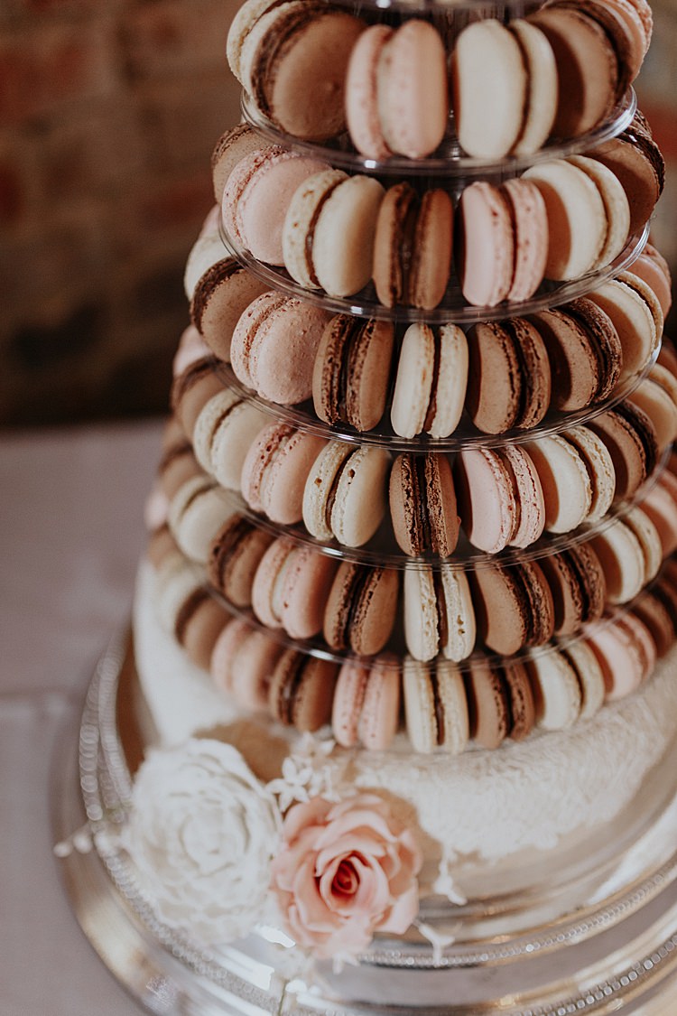 Macaron Tower Cake North Hidden Barn Wedding Autumn Jen Marino Photography