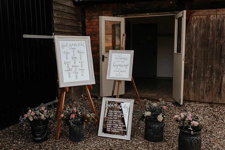 Wooden Frame Mirror Sign Seating Plan Chart Easel North Hidden Barn Wedding Autumn Jen Marino Photography