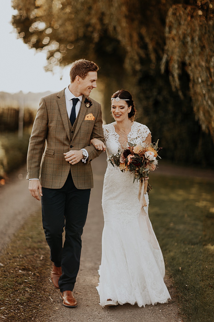 Groom Brown Check Jackets Blue Chinos Tie Groomsmen North Hidden Barn Wedding Autumn Jen Marino Photography
