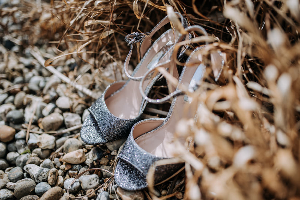 Silver Glitter Shoes Bride Bridal Notley Tythe Barn Wedding Kazooieloki Photography